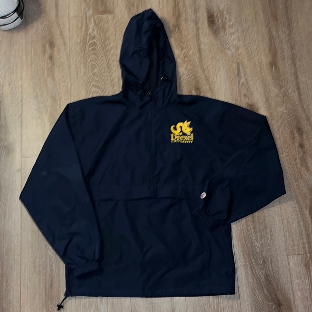 Drexel Blue Champion rain jacket with pocket